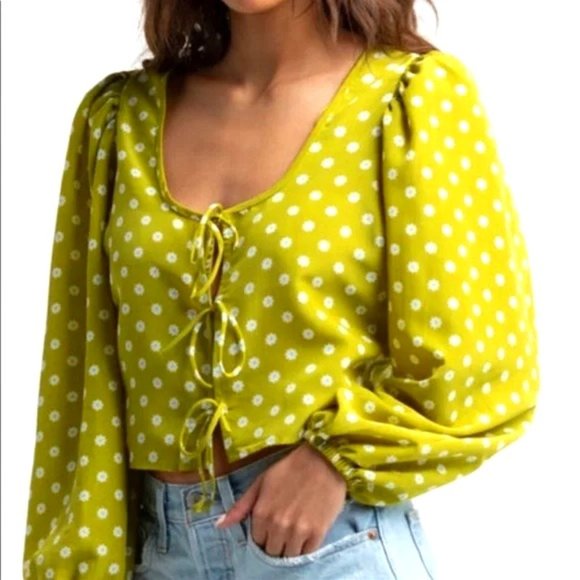 Levi's Embry Tie Front Daisy Blouse - Picture 1 of 14